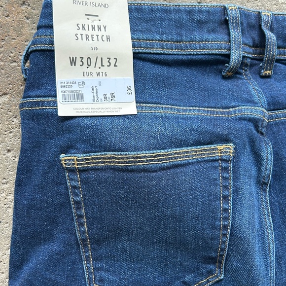 River Island Dark Blue Skinny Jeans - Picture 4 of 6
